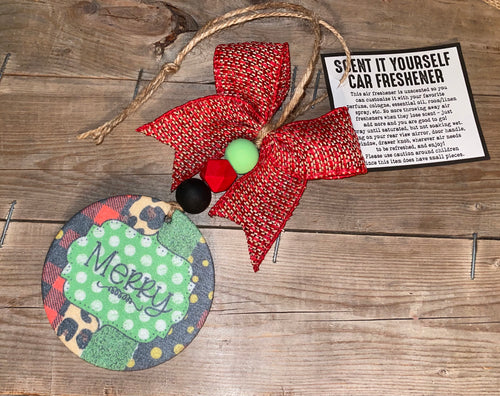 Scent It Yourself Car Freshener - Merry Christmas Green