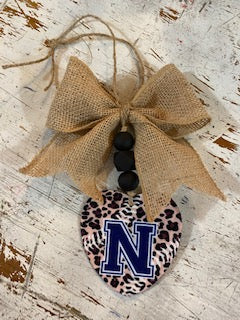 Scent It Yourself Car Freshener - Baseball/Softball Leopard Heart with Letter