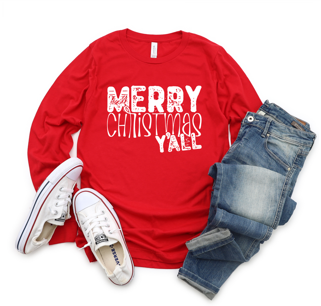 Merry Christmas Y'all - Screen Print Transfer