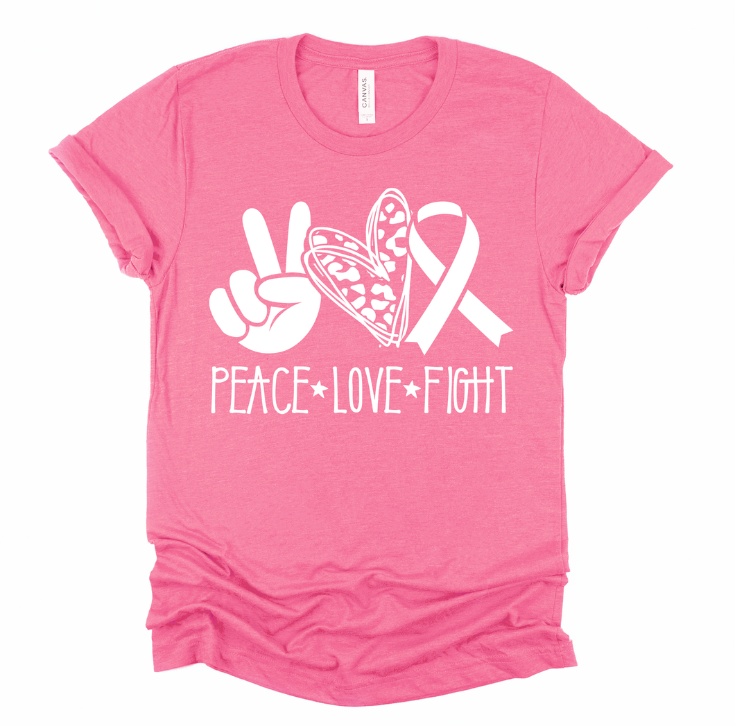 Peace Love Fight Leopard - Screen Print Transfer