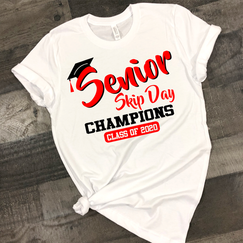 Senior Skip Day Champions 2020 - Red Screen Print Transfer