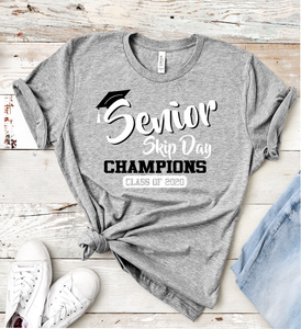 Senior Skip Day Champions 2020 - Black and White Screen Print Transfer