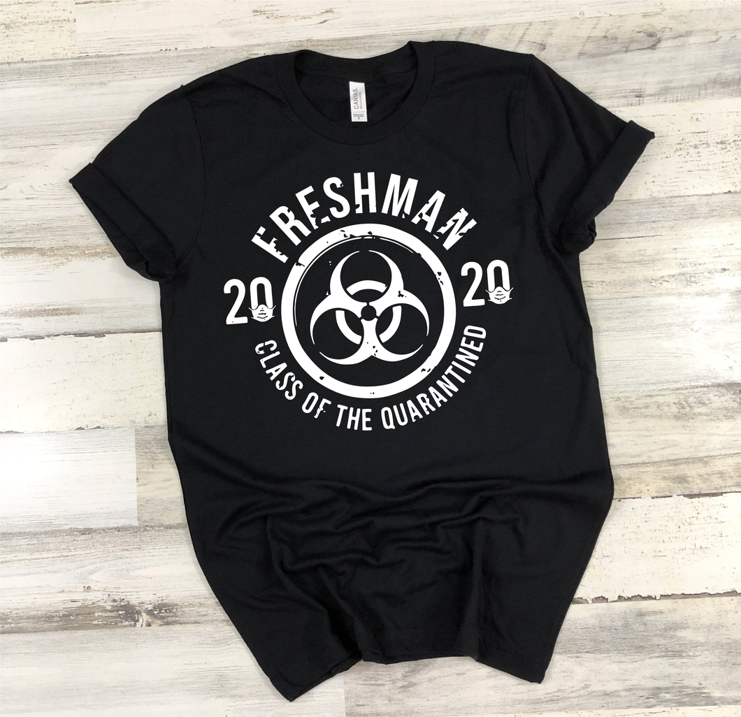 Freshman 2020 Quarantined - ALL WHITE - Screen Print Transfer