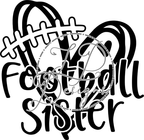 Football Sister Sketch Heart CDR, PNG, SVG file