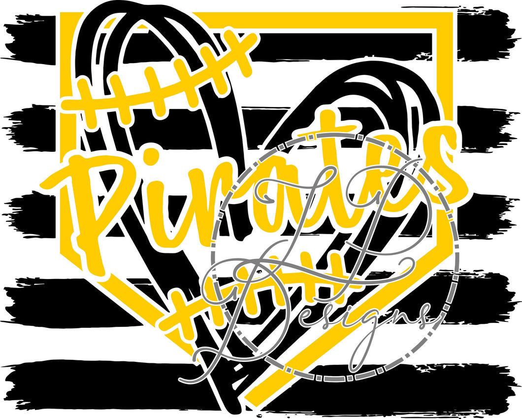 Pirates Striped Home Plate CDR, PNG, SVG file