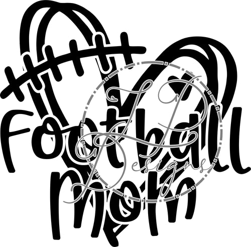 Football Mom Sketch Heart CDR, PNG, SVG file