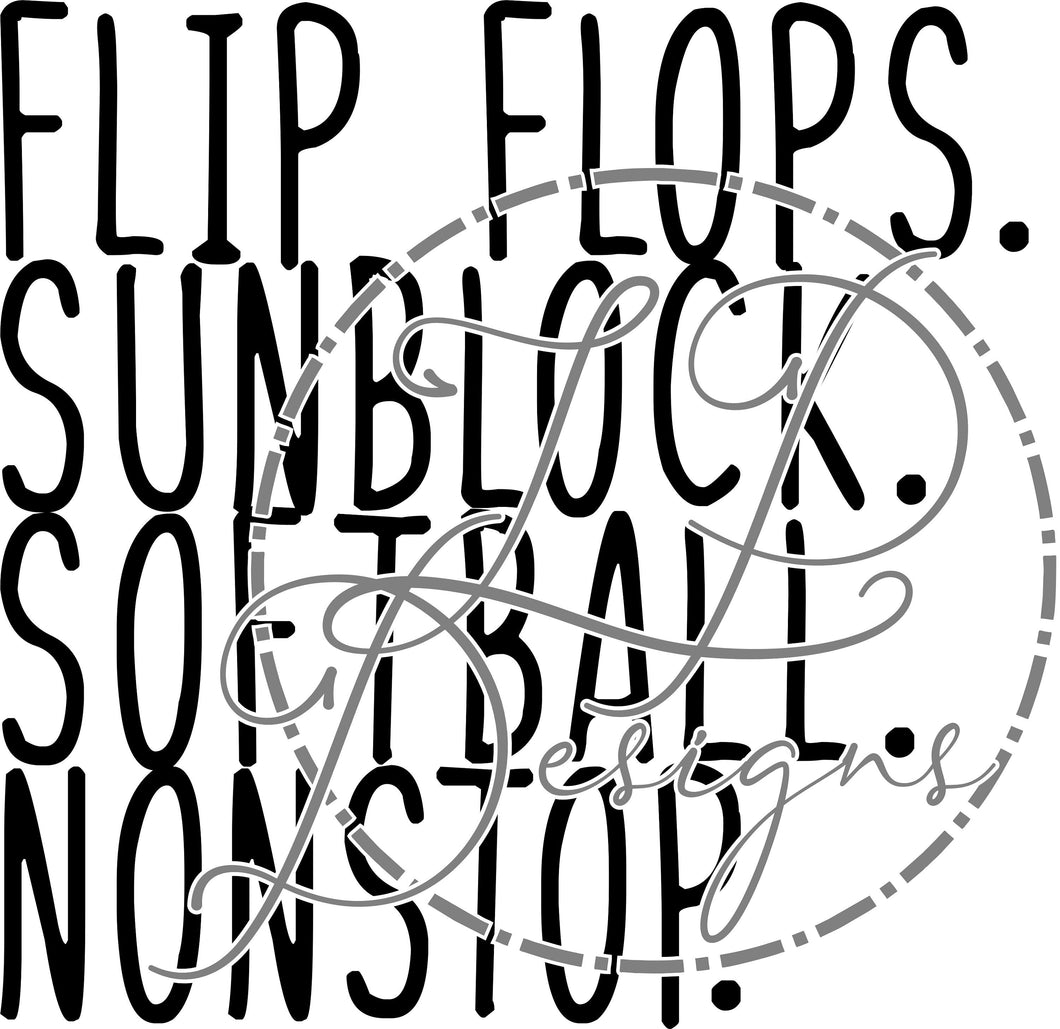 Flip Flops Sunblock Softball Nonstop CDR, PNG, SVG file